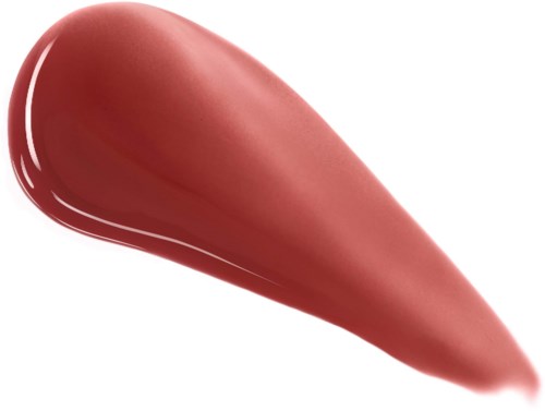 Een vlekje roze lippenstift met glanzende afwerking.