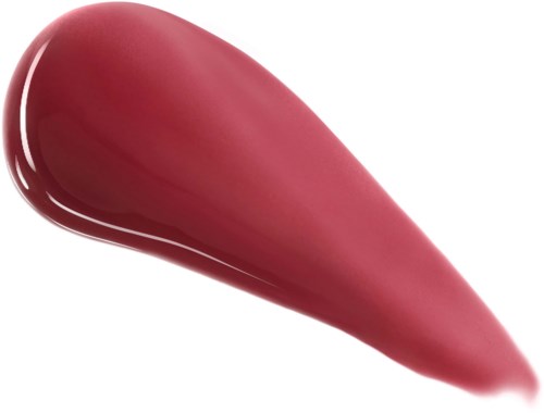 Roze lippenstiftvlek op een witte achtergrond.
