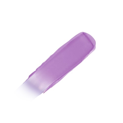 En lila läppstift eller läppbalsam som lutar.