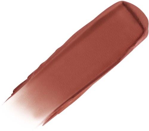 En brun läppstiftsprov med rundad kant och slät textur.
