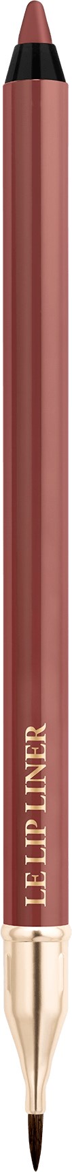 En rosa leppekontur blyant med svart spiss, merket 'LIP LINER', og en gullfarget del under merket.