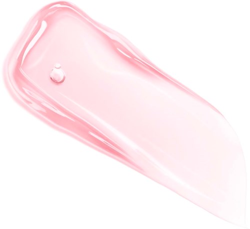 A soft pink gel or cream with a small drop on top, looks smooth and shiny.