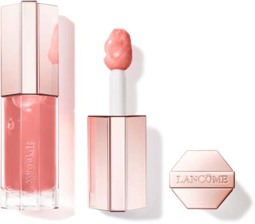 A pink lipstick with the cap removed, showing the pink lipstick inside and the cap on the right.