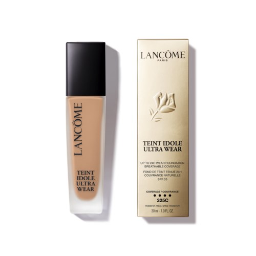 Butelka i opakowanie podkładu Lancôme Teint Idole Ultra Wear są pokazane.