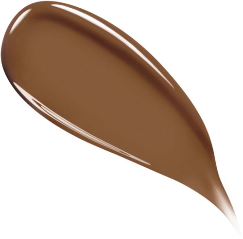 A brown, teardrop-shaped blob with a shiny surface and a curved tail.