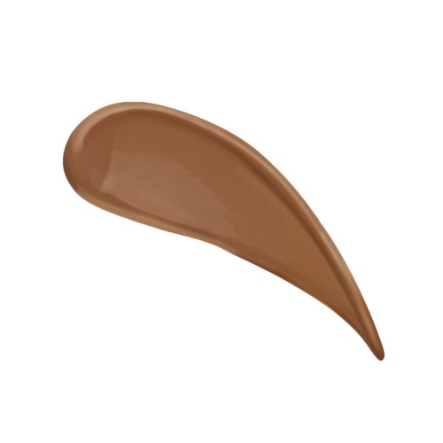 A brown dollop of chocolate spread with a smooth, creamy texture, shaped like a teardrop or spoonful.