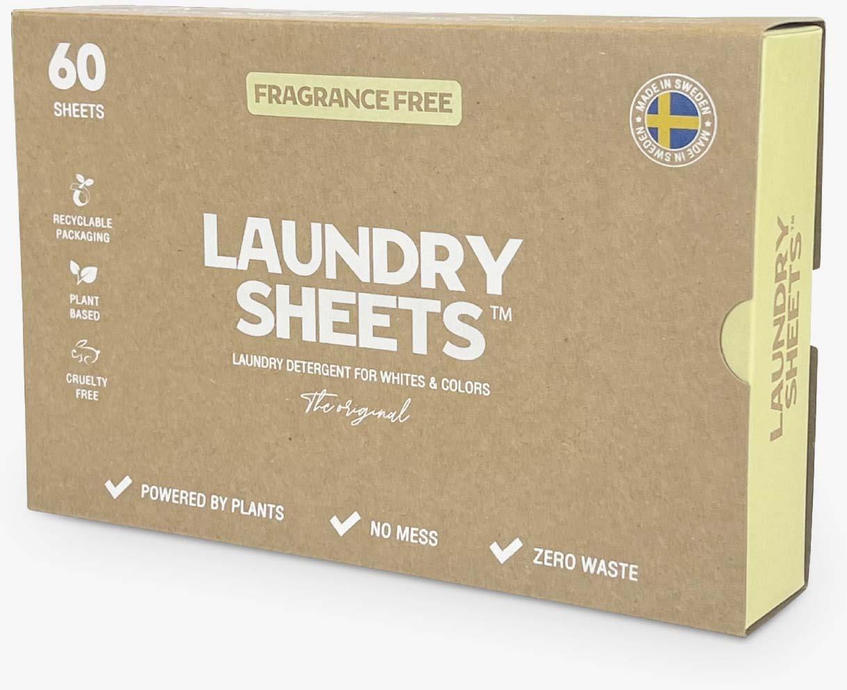 Lundry Powder Laundry Sheets Laundry Detergent Fragrance Free 60 Sheets 60 stk | lyko.com