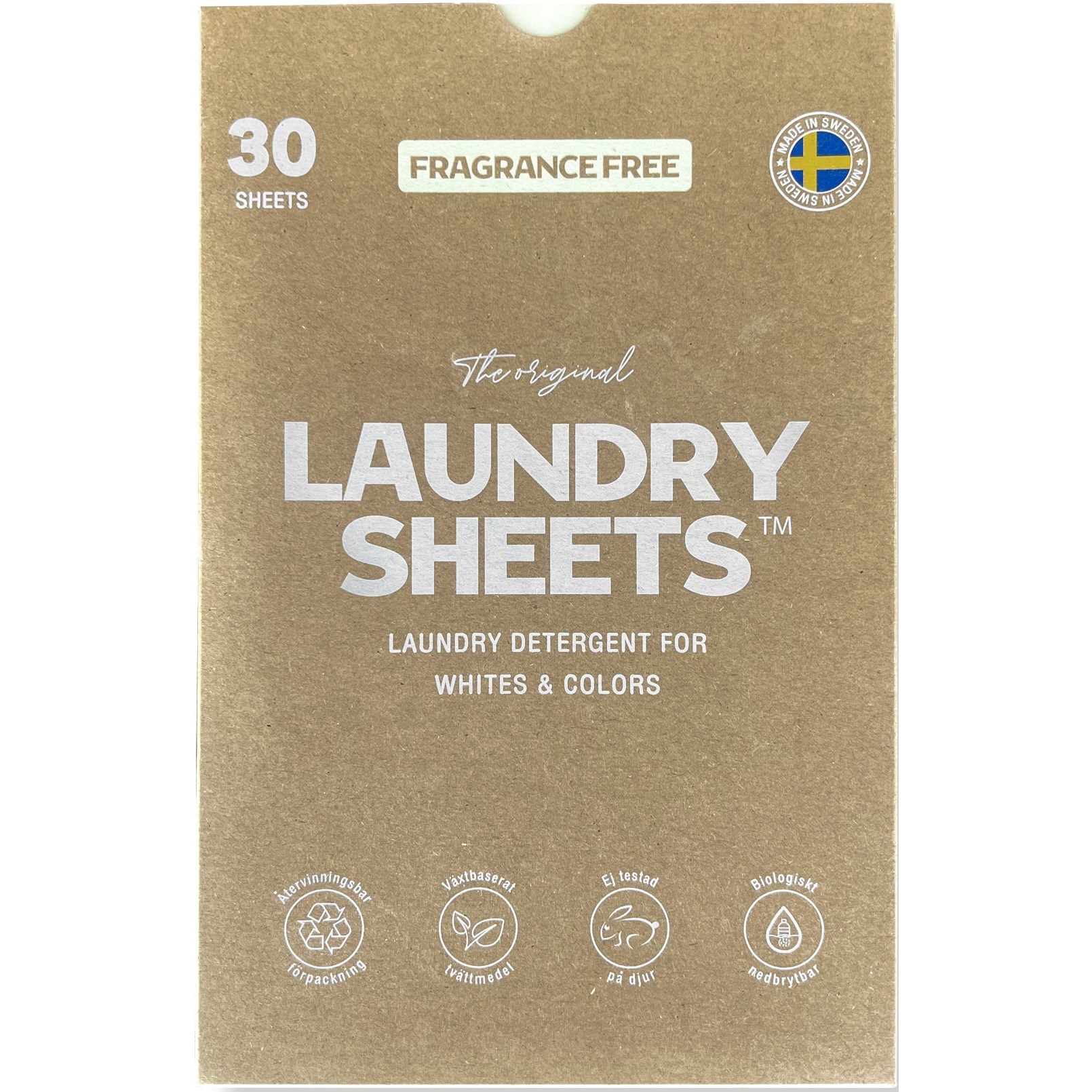 Bilde av Laundry Sheets Laundry Detergent Fragrance Free 30 Sheets 30 Stk
