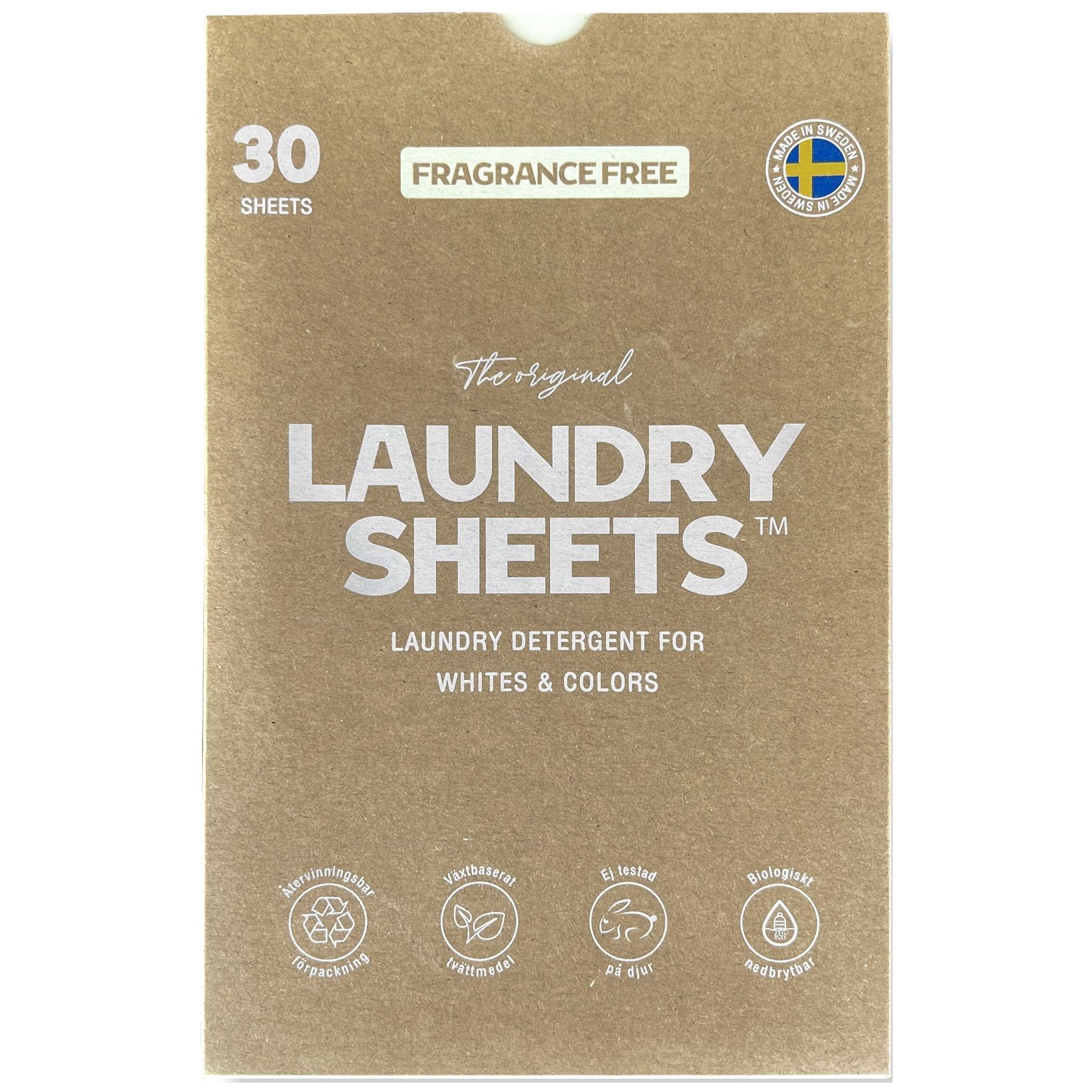 Läs mer om Laundry Sheets Laundry Detergent Fragrance Free 30 Sheets 30 st