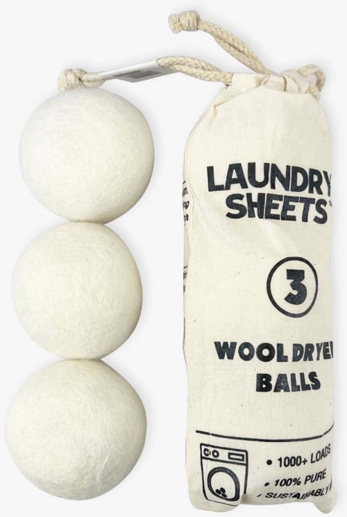 Laundry Sheets Wool Dryer Balls 3 Pcs