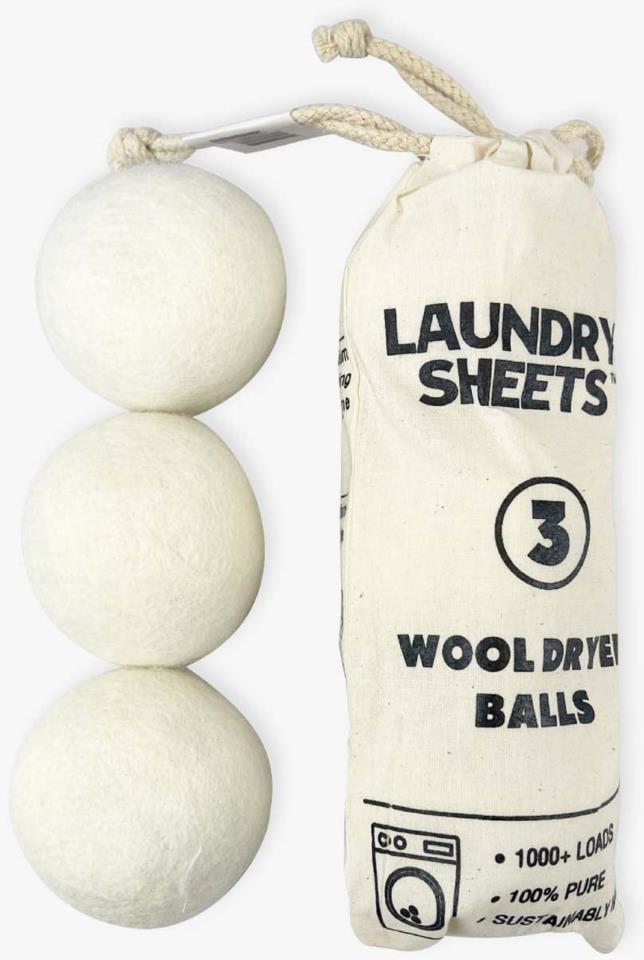 Laundry Sheets Wool Dryer Balls 3 pcs