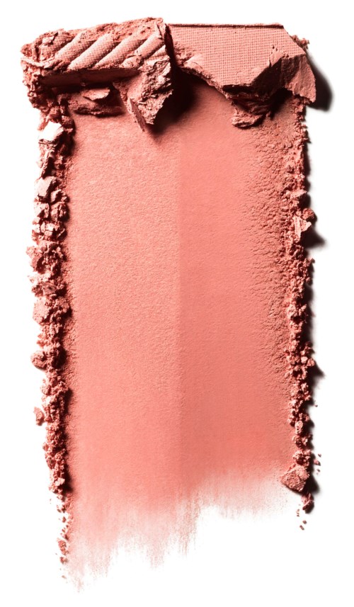 Rosa makeup-blush med mörkare överkant och jämn, smidig botten.