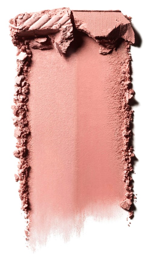 Pink blush med mörkare kanter, sprucken toppbit, slät mittdel, i rektangulär form.