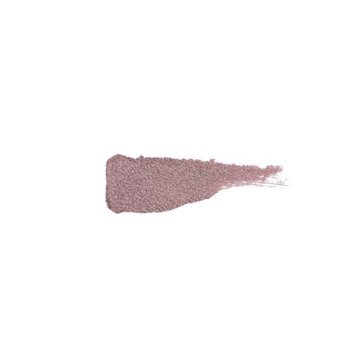A swatch of pinkish eyeshadow with a rough edge on a white background.
