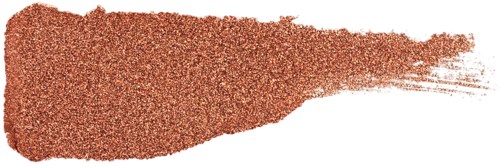 A brownish, textured streak or smear, wider at the start and tapering to a point, on a white background.
