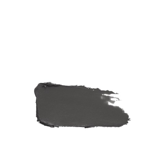 A black paint stroke on a white background with a rough, uneven edge.