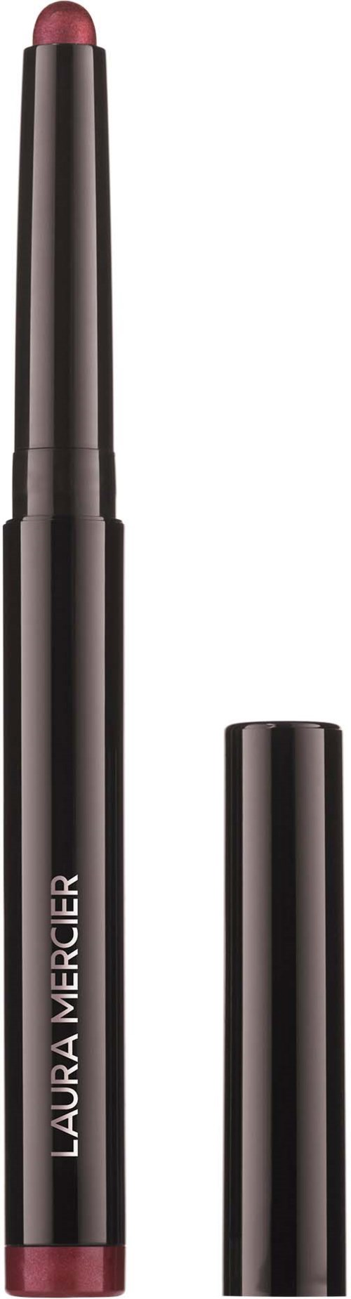 Læbepen i sort rør med twist-up spids og lyserød nuance. Laura Mercier-logo på siden.