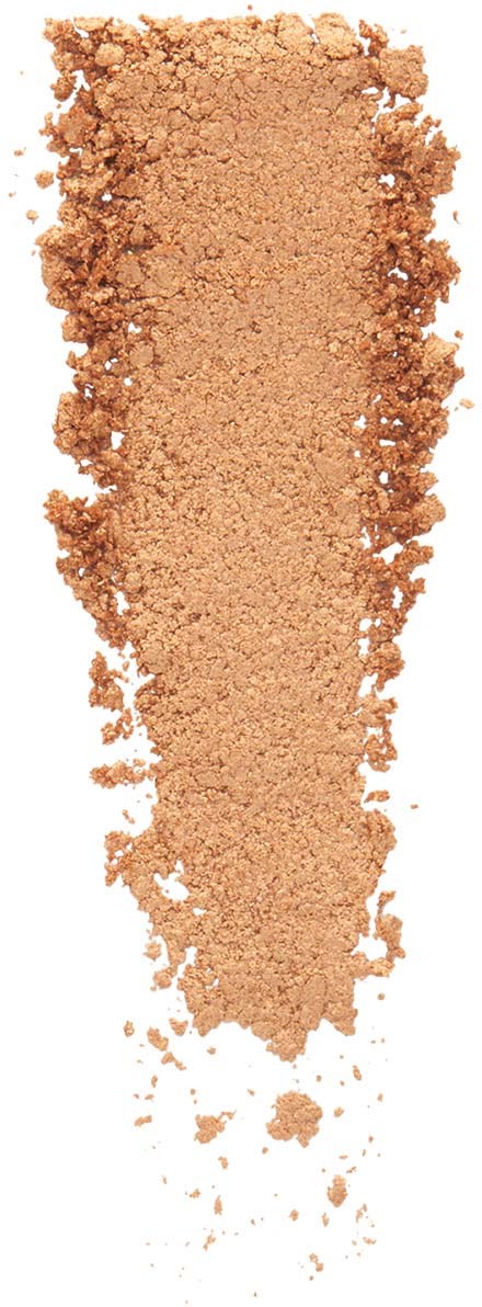 A long, narrow streak of peach-colored powder with rough edges, spread on a white background.