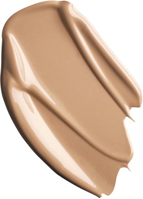 A creamy beige smear with smooth and curved texture, likely makeup or skincare product.