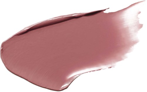 A smear of pink lipstick or gloss, smooth with a shiny texture, on a white background.