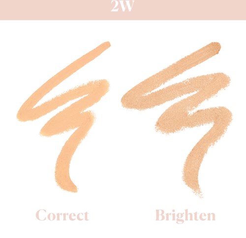 To beige børstestrøg viser korrekt og oplyst makeupteknik.