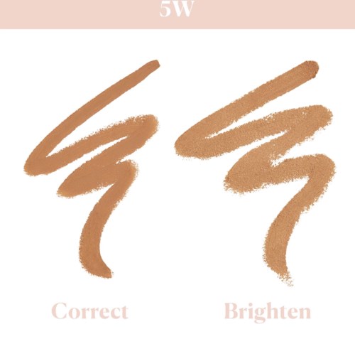 To brune pensstrøg, en mærket 'Correct' og den anden 'Brighten'.
