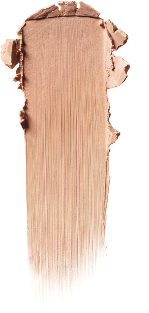 Ein Streifen beige Make-up oder Foundation mit einer groben, zerzausten Kante oben.