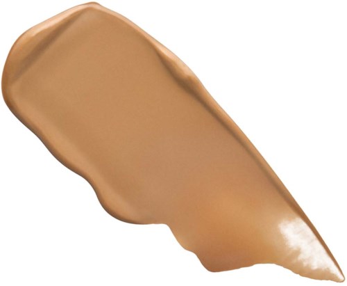 A brownish, creamy spread on a white background, shaped like a curved line.