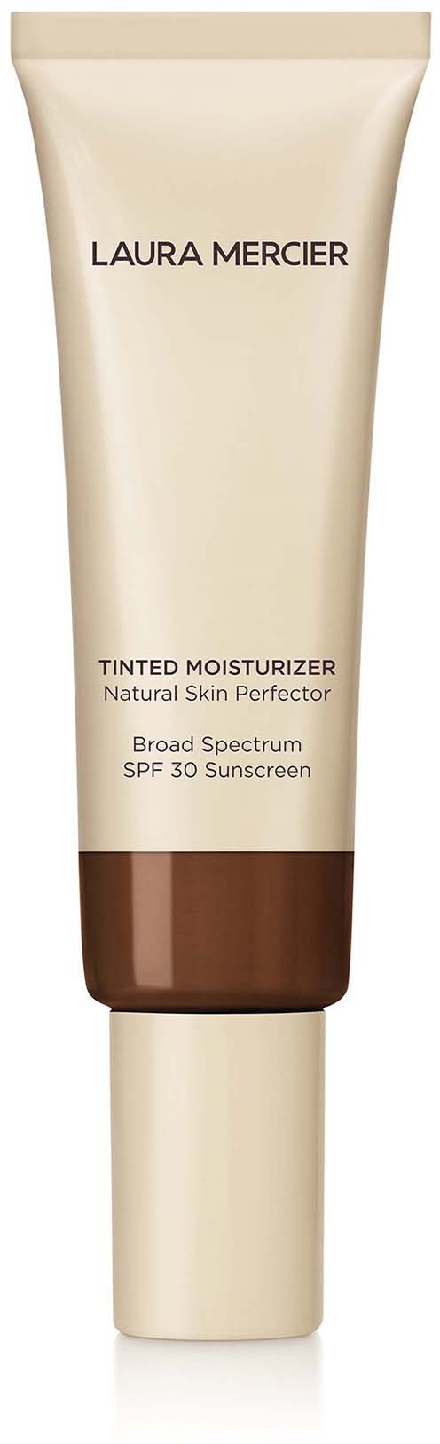 En tube med Laura Mercier farget fuktighetskrem med SPF 30 og bredspektret beskyttelse.