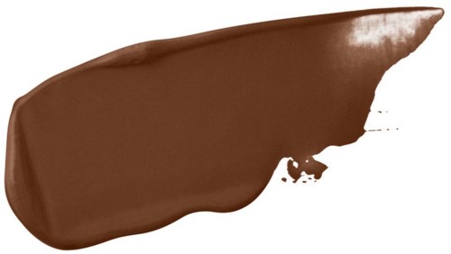 Ein Klecks Schokoladenaufstrich mit glatter, glänzender Oberfläche und leicht ungleichmäßigem Rand.