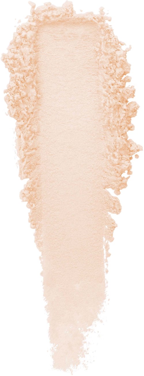 Soft beige watercolor brush stroke with rough edges, shaped like a vertical feather or leaf.
