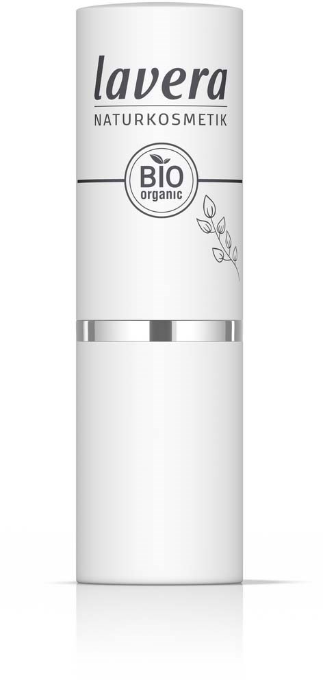 En vit kosmetikstift med märket 'Lavera' och 'BIO organic'-etiketten på den.