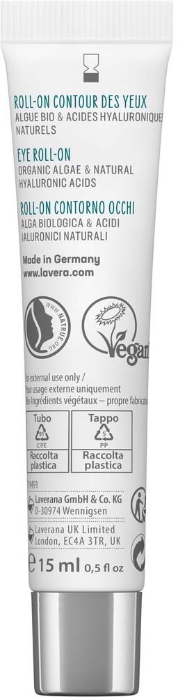 Tippa silmänympärysvoiteelle, joka sisältää luonnollisia ainesosia ja on vegaaninen, valmistettu Saksassa, koko 15 ml.