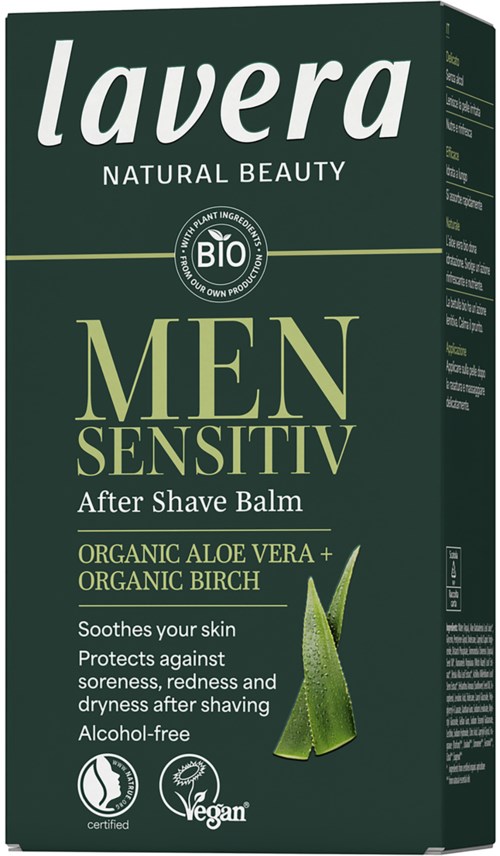 Grünes Paket mit Aloe Vera und Birkenblättern, für Männer nach Rasierschaum, beruhigend und schützend, alkoholfrei.