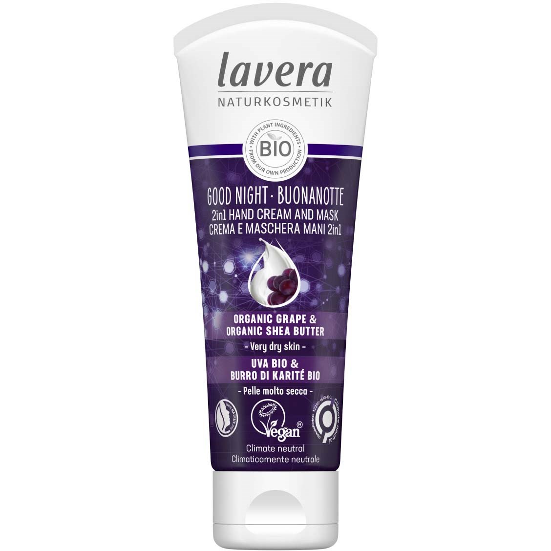 Läs mer om Lavera Night Hand Cream & Mask 75 ml