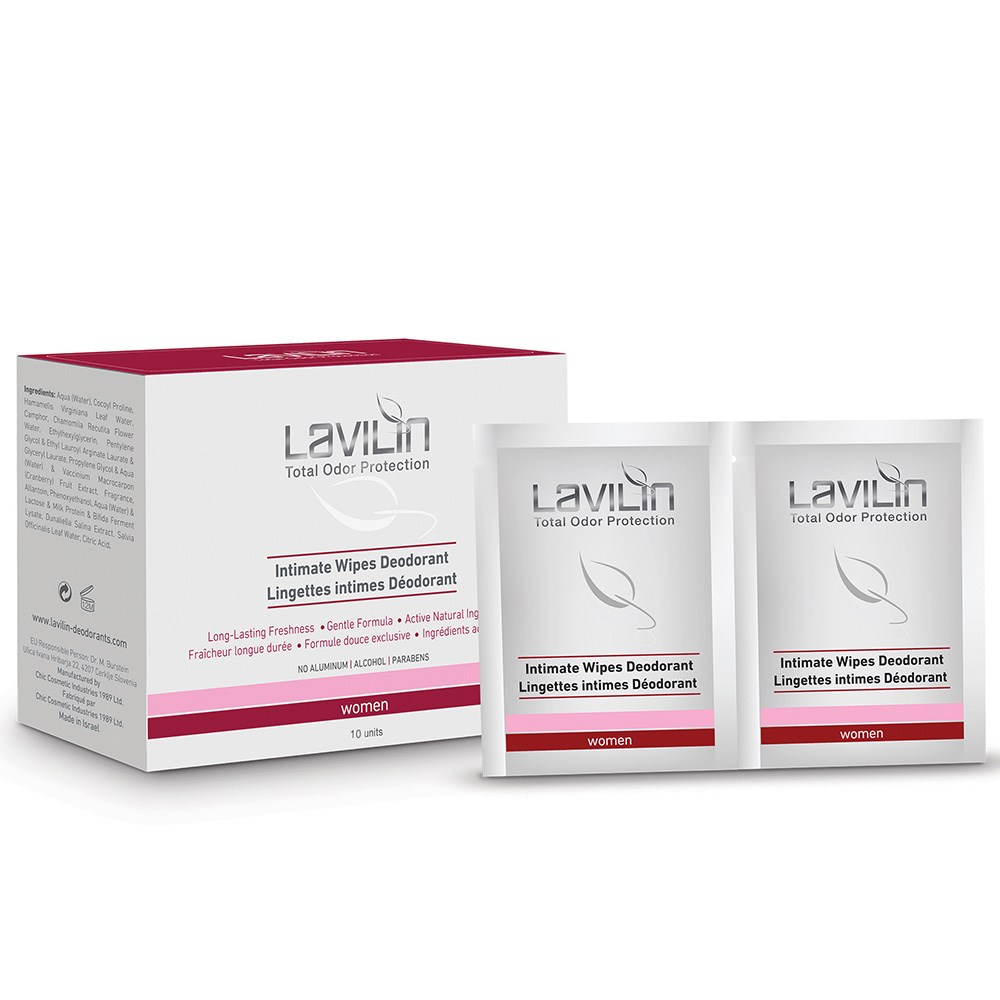 Produktfoto för Lavilin Intimate Deodorant Wipes Probiotic 10 st