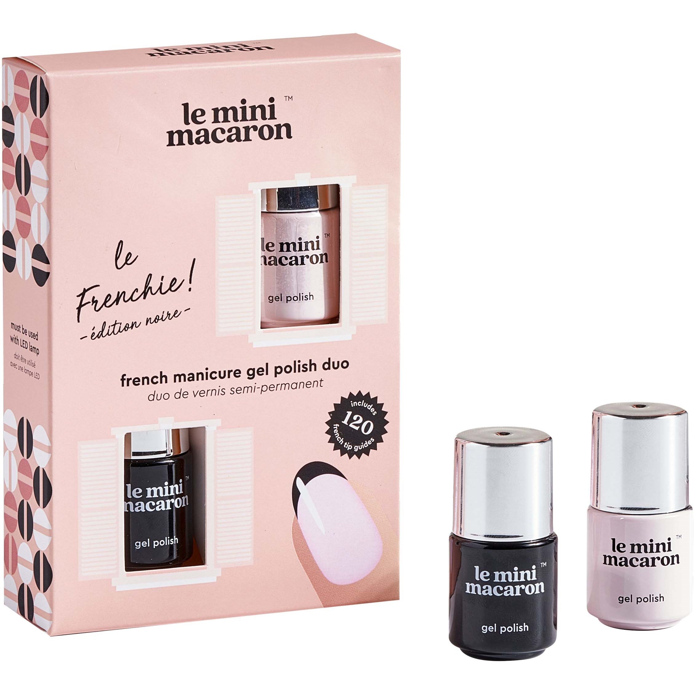 Alternativ bild 1 för Le Mini Macaron French Manicure Gel Polish Duo Edition Noire 4 g