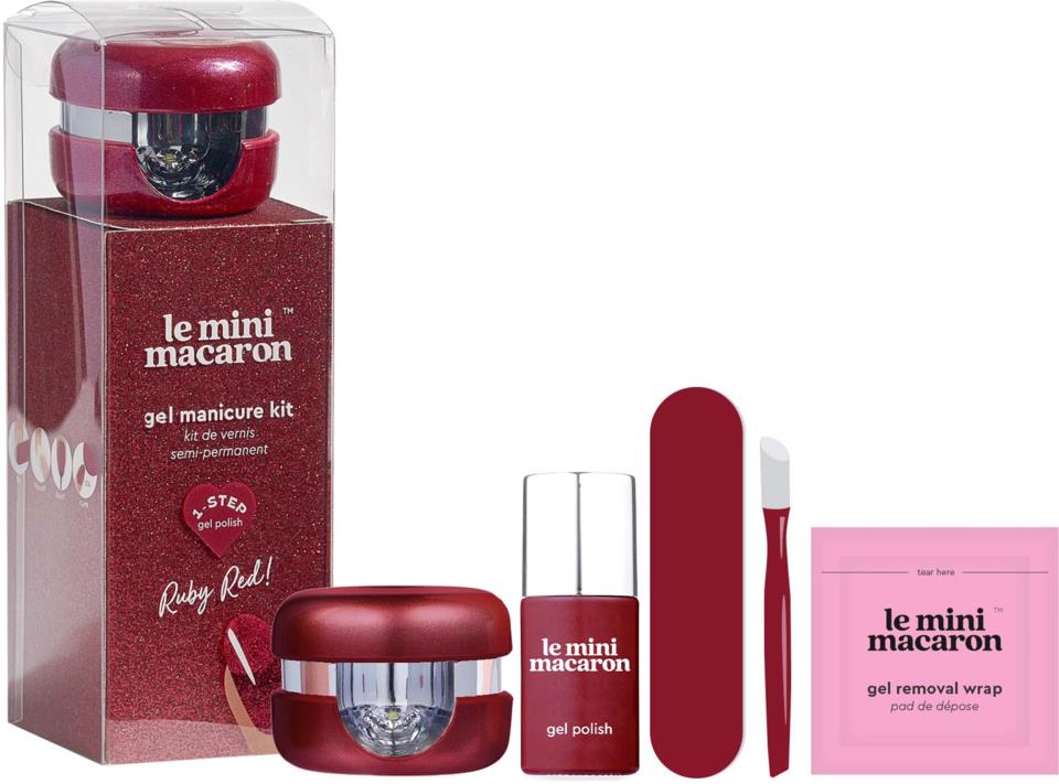Le Mini Macaron Gel Manicure Kit Ruby Red 8,5 ml