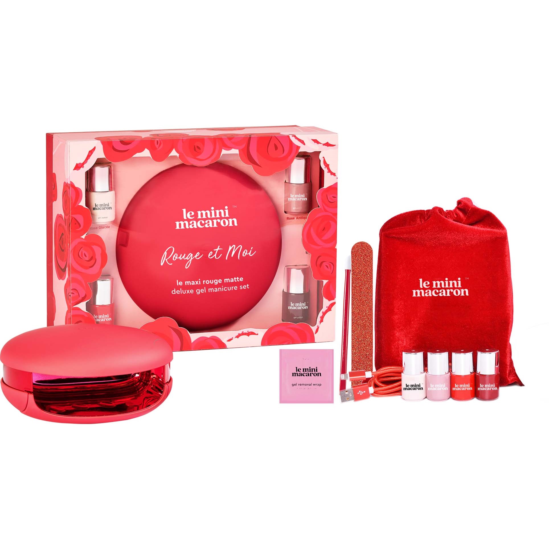 Bilde av Le Mini Macaron Gel Manicure Kits Rouge Et Moi Manicure Kit
