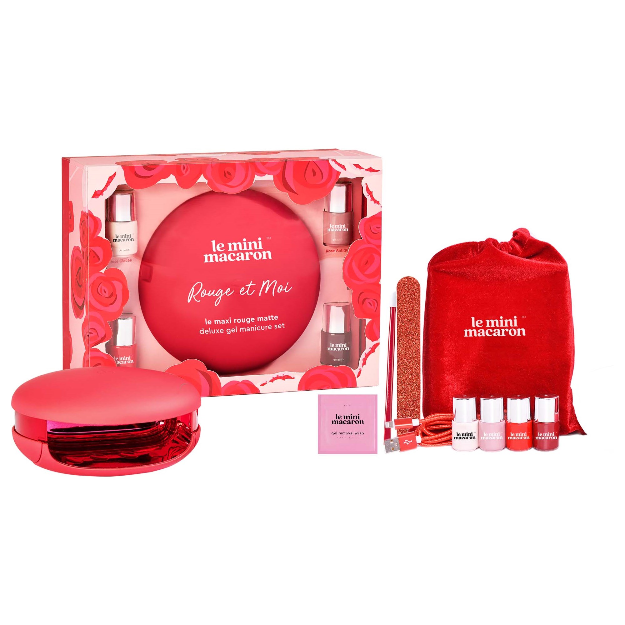Läs mer om Le Mini Macaron Gel Manicure Kits Rouge et Moi Manicure Kit