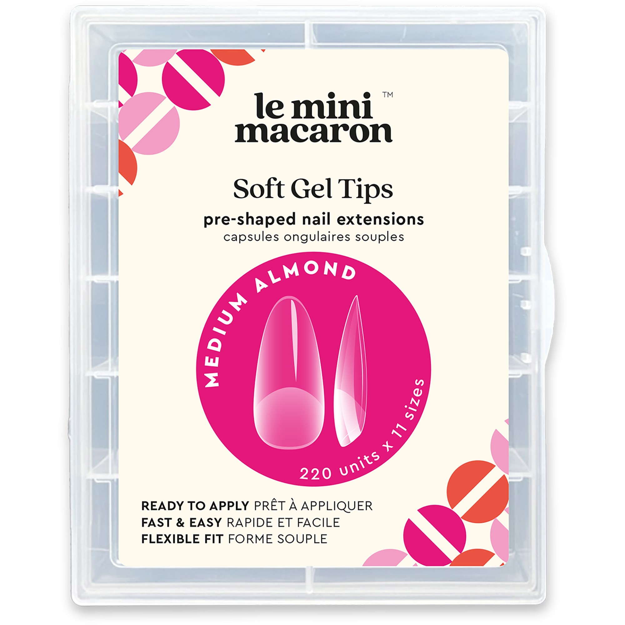 Le Mini Macaron Le Gel Soft Gel Tips Medium Almond Medium billede