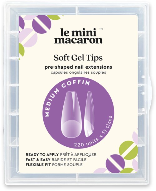 Le Mini Macaron Le Gel Soft Gel Tips Medium Coffin Medium