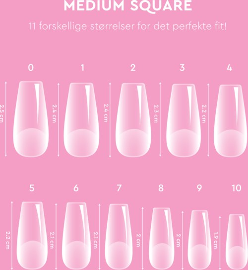 Bildet visar olika storlekar på glas, märkta från 0 till 10, med höjder och breddar för varje.