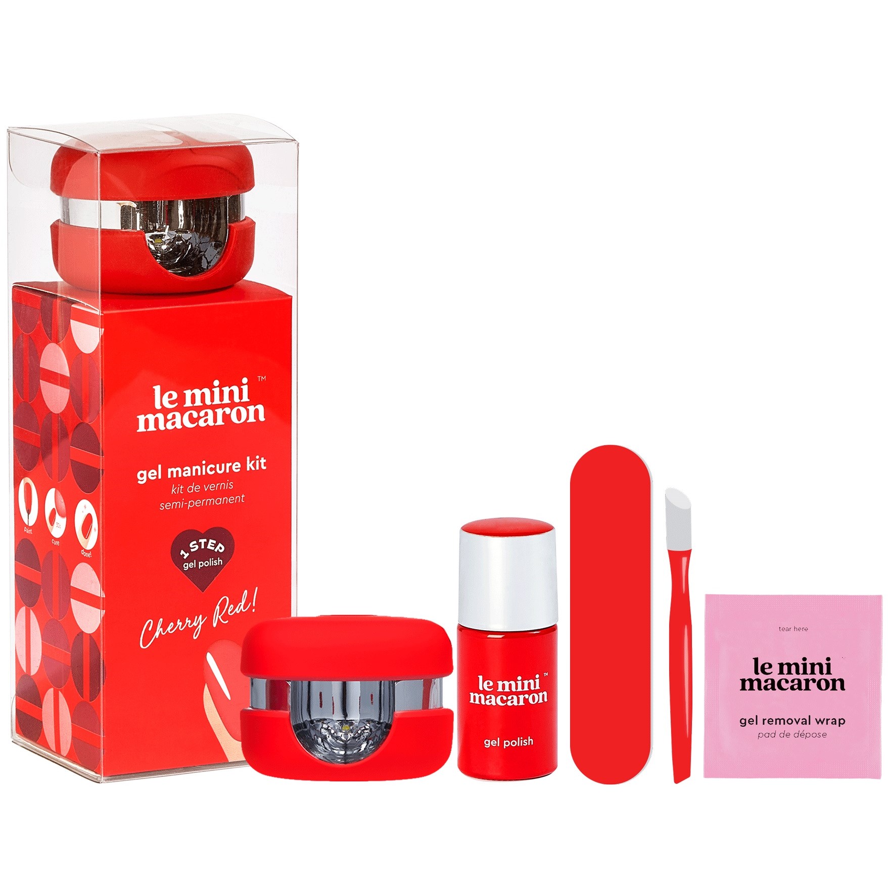 Bilde av Le Mini Macaron Gel Manicure Kit Cherry Red