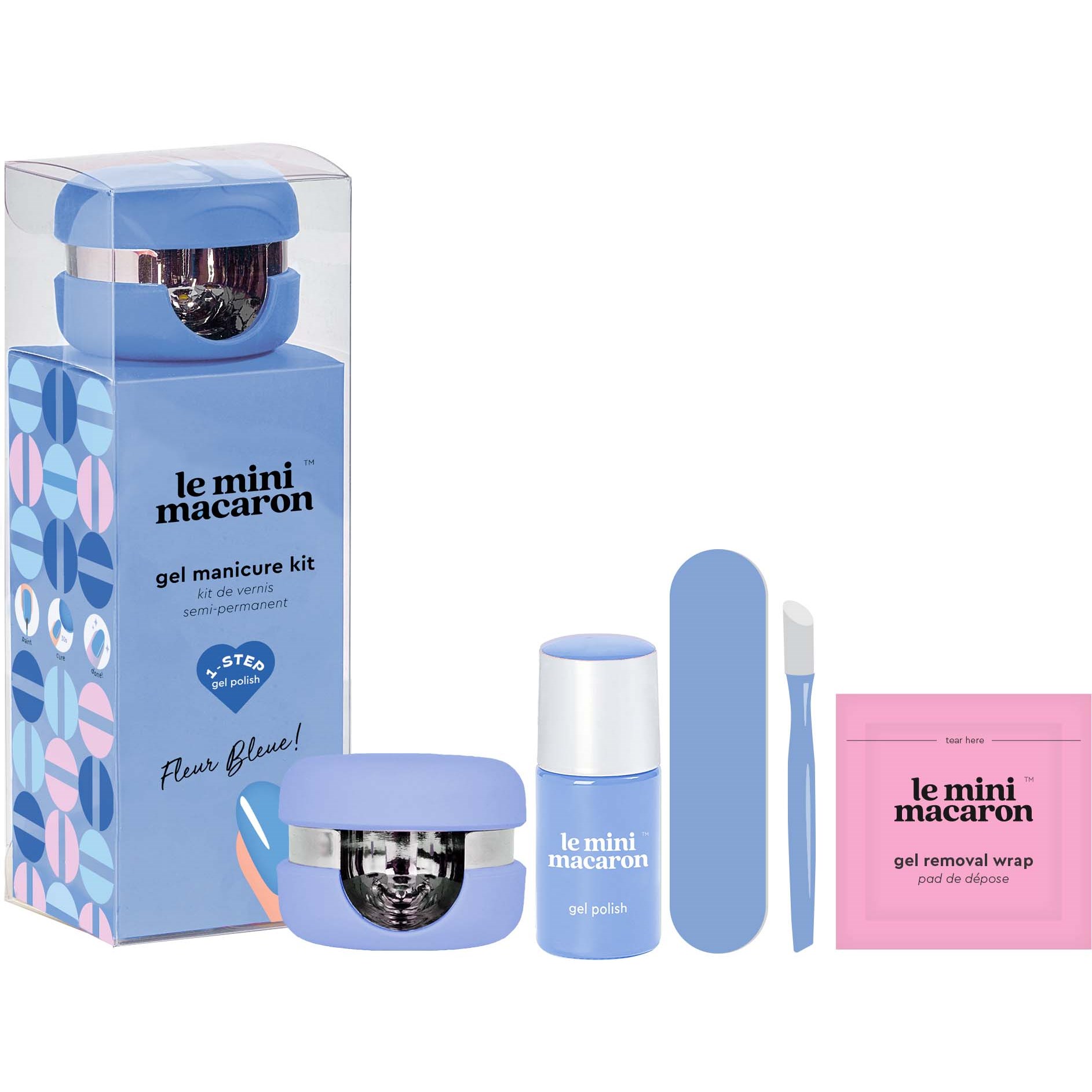 Läs mer om Le Mini Macaron Gel Manicure Kit Fleur Bleue