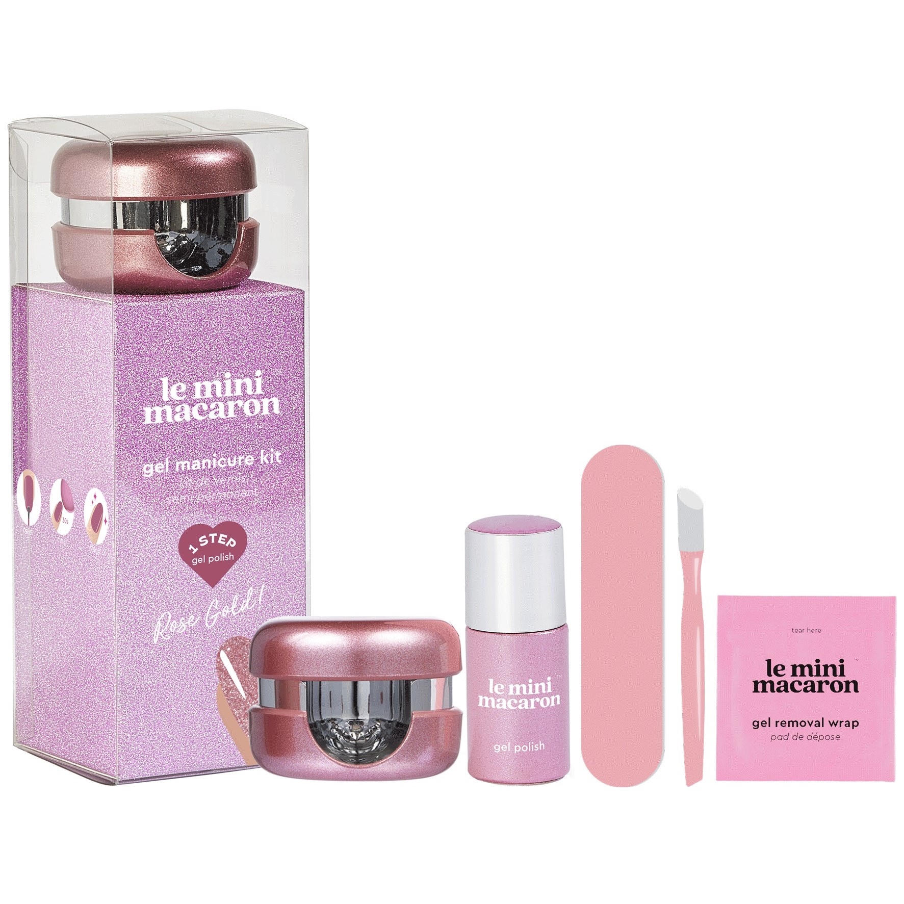 Le Mini Macaron Gel Manicure Kit Rose Gold billede