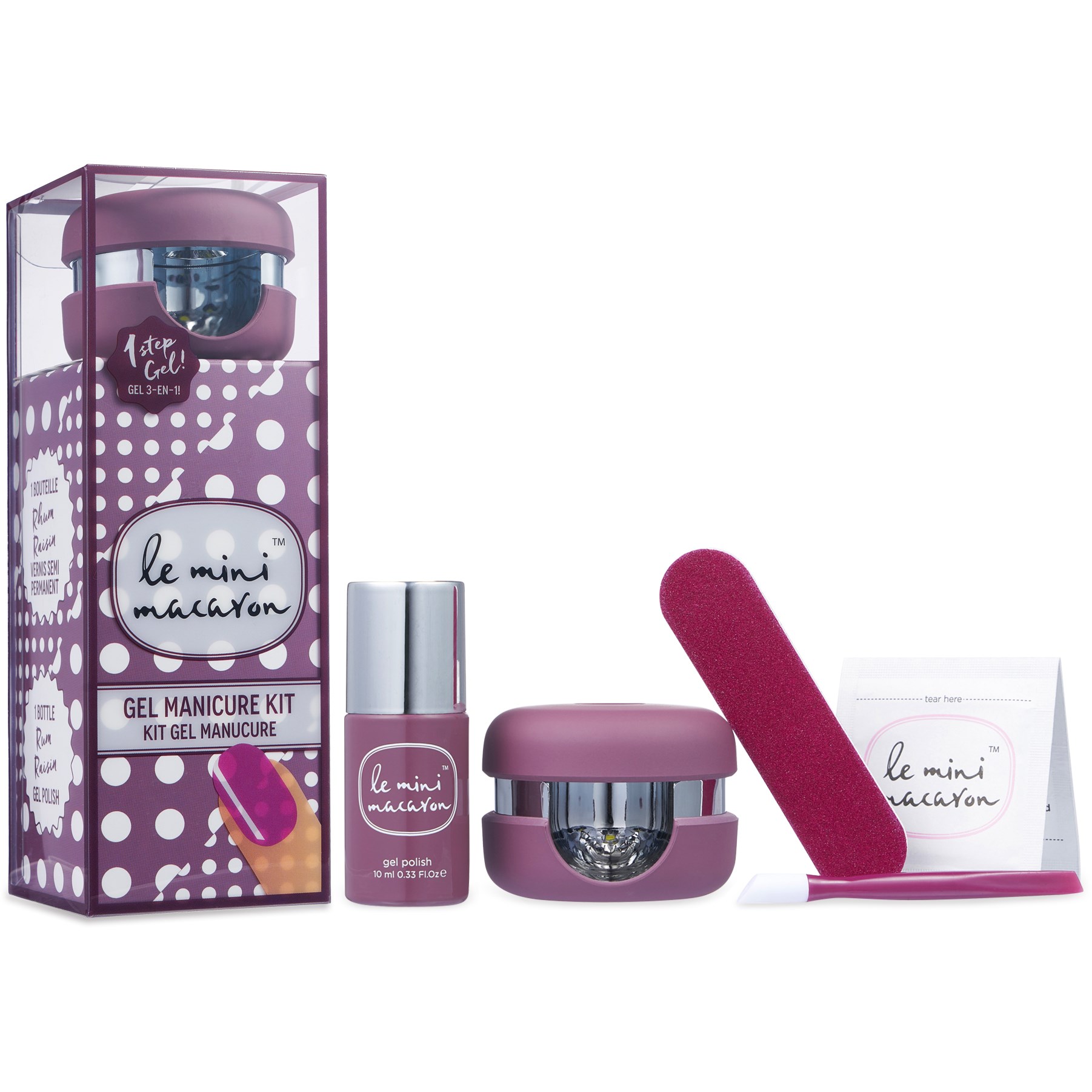 Le Mini Macaron Gel Manicure Kit Raisin