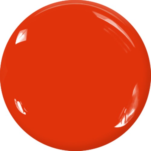 A large red sphere with shiny reflections on its surface.