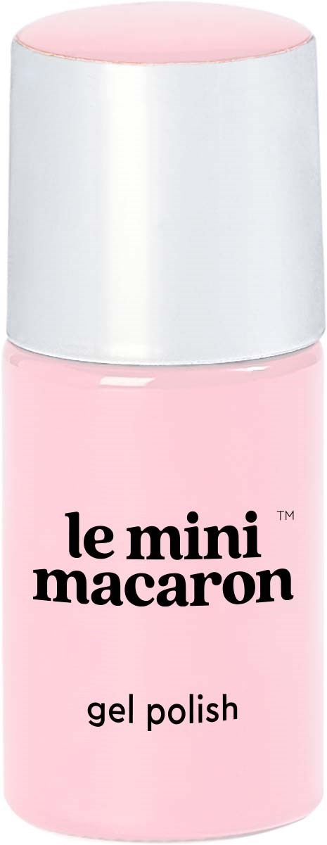 Liten rosa flaska med gelnagellack märkt 'le mini macaron'.