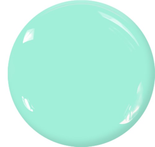 A shiny, light blue ball with reflections on its surface.